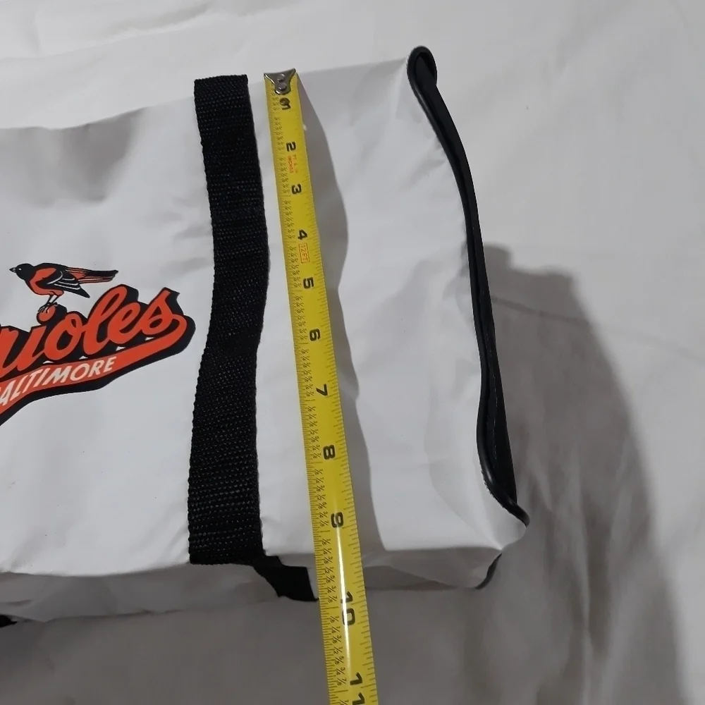 Vintage Baltimore Orioles Early 90's White Zipper Duffle Bag New Made with Vinyl